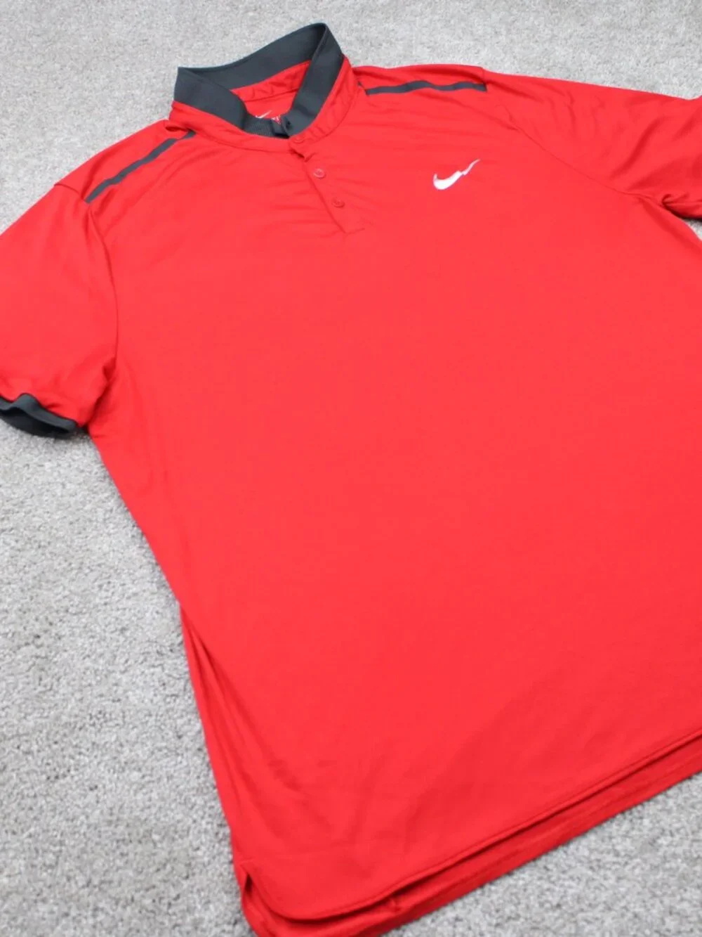 Nike Polo Shirt Mens 2XL XXL Red Advantage Solid Tennis Polo Blade Collar S/S